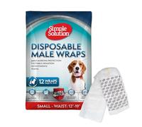 Simple Solution Disposable Dog Diapers for Male Dogs, with Super Absorbent Leak-Proof Fit for Excitable Urination, Incontinence, or Male Marking - 12 Pack