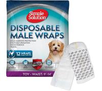 Simple Solution Disposable Male Dog Wraps for Incontinence, Toy Size 12 Pack