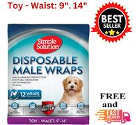 Simple Solution Disposable Diaper for Male Dogs - Size M: 38 - 58 cm, 12 pieces