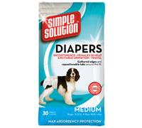 Simple Solution Disposable Medium Dog Diapers, 30 count,White