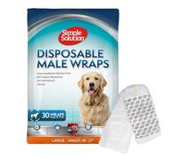 Simple Solution True Fit Disposable Dog Diapers for Male Dogs | Super Absorbent with Wetness Indicator | Large | 30 Count