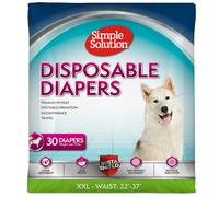 Simple Solution True Fit Disposable Dog Diapers for (Waist 22-37in) - 30 Count