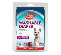 Simple Solution Washable Re-usable Female Dog Diapers, Absorbent with Leak Proof Fit for Excitable Urination, females in heat or Incontinence - 1 x Small Dog Diaper