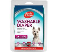 Simple Solution Washable Re-usable Female Dog Diapers, Absorbent with Leak Proof Fit for Excitable Urination, females in heat or Incontinence - 1 x Small Dog Diaper