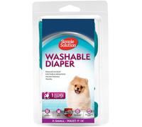 Simple Solution Washable Re-usable Female Dog Diapers, Absorbent with Leak Proof Fit for Excitable Urination, females in heat or Incontinence - 1 x Extra Small Dog Diaper