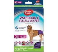 Simple Solution Washable Re-usable Female Dog Diapers, Absorbent with Leak Proof Fit for Excitable Urination, females in heat or Incontinence - 1 x XL Dog Diaper