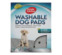 Simple Solution Washable Training and Travel Dog Pads, Re-usable Dog Pee Pad, Absorbent and Odour Controlling, Large Pack of 2 Grey