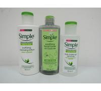 Simple Soothing Toner, Simple Cleansing Lotion, Simple Eye make-up Remover
