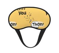 Simple Speech Bubble Printed Sleep Black Edge Eye Mask, with Good Shading Effect, is an Ideal Choice for Travel, Meditation, Etc