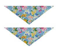 Simple Spring Fresh Floral Colorful cute dog bandanas Snap Button Triangle Bibs Kerchief Set Cute Pet Holiday Accessories Decor for Dogs Cats M