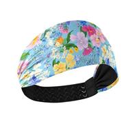 Simple Spring Fresh Floral Colorful Moisture Wicking headband Elastic head for washing face hiking Gym Running