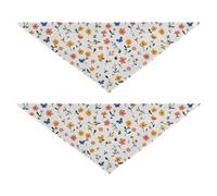 Simple Spring Fresh Floral cute dog bandanas Snap Button Bib Handkerchief Cute Pet Accessories for Dogs Cats M