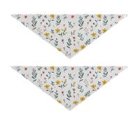 Simple Spring Fresh Floral Dog Bandanas Unique Shape Adjustable Fit Dog Breed Bib Cute Pet Holiday Set for Dogs Cats M