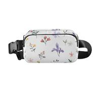 Simple Spring Fresh Floral Little Trendy Waist Bag Fanny Pack for Women Men Mini Cross Body Bag Belt Pack with Adjustable Strap for Travel Vacation Running