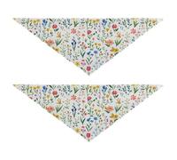 Simple Spring Fresh Floral seasonal dog bandanas Adjustable Pet Scarf for Boy and Girl Cute Pet Holiday Set for Dogs Cats S