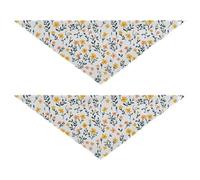 Simple Spring Fresh Floral Yellow bulk dog bandanas Unique Shape Adjustable Fit Soft Dog Scarf Cute Pet Accessories for Dogs Cats L