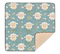 Simple Spring Sheep Cute Retro Cute Foldable Baby Gym Play mat for Indoor Outdoor Cozy Breathable Foldable Baby Play Tummy Time Mat for Babies Infants Toddlers, 50'' x 50''tapete de