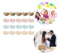 Simple Square Folding Gift Box - Kraft Paper Treat Boxes with Ribbon, Perfect for Candy, Cookies and Chocolates, Elegant Party Favor Packaging for Baby Showers, Wedding and Birthdays (20PCS)