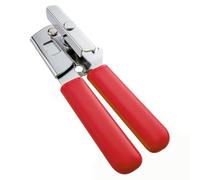 Simple Steel Can Opener - Sturdy Metal Manual Lid Opener, Long-Lasting, Durable, Turn Knob, Tough & Sharp Tin Puncture Teeth Rollers, Non-Slip ABS Grip Handles, Rustproof, Bottles, Jars, Colour Range