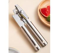 Simple Steel Can Opener - Sturdy Metal Manual Lid Opener, Long-lasting, Durable, Turn Knob, Tough Sharp Tin Puncture Teeth Rollers, Ergonomic Grip Handles, Rustproof, Bottles, Jars, Kitchen Mate, Tool