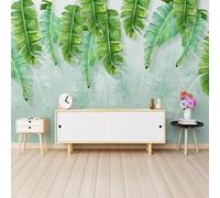 Simple Stereo Fresh Plant Green Leaf Modern 3D Wallpaper Premium Textured Silk Neutral Tones Material Ideal for Living Room Bedroom-200cm×140cm