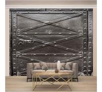 Simple Stereo Grey Iron Door Art 3D Wallpaper Luxury Home Dining Decor Paste Sofa Living Room The Wall for Bedroom Mural-430cm×300cm