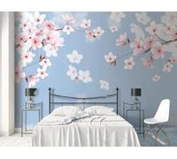 Simple Stereo Pink Flower Art 3D Wallpaper Premium Textured Silk Study Dining Living Room Bedroom Sofa TV Wall Easy Install-350cm×256cm