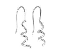 Simple Sterling Silver Corkscrew Twist Dangle Earrings