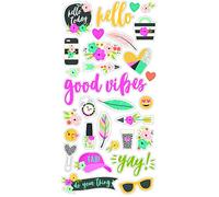 Simple Stories Good Vibes Chipboard, Multi-Colour, Medium, 6 x 12-Inch