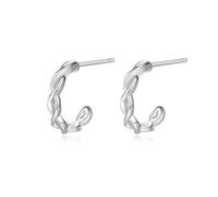 Simple Stud Earrings, 925 Sterling Silver Earrings Studs Silver Half Circle 2X10mm for Women Birthday Jewelry Upgrade