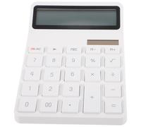 Simple Students Basic Calculator Desktop White Abs Solar Powered