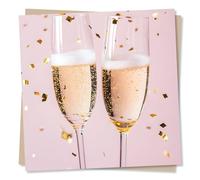 Simple & Stylish Congratulations Card For Loved One - Champagne, Confetti - Wedding, Anniversary or Birthday - For Best Friend, Bestie, Relative, Colleague