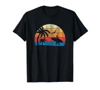 Simple Surfer with Surfboard Graphic Value Graphic T-Shirt, Men, Black, S
