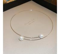 Simple sweet circle pearl choker necklace European and American fashion niche temperament high-end geometric necklace pendant