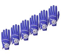 SIMPLE SYMBOL Men's Golf Glove High Grade Leather Six Pack，Six Left Hands, Six Right Hands,Six Colors,Red/Blue/Navy Blue/Sky Blue/Coffee/Beige (Blue,M,Left)