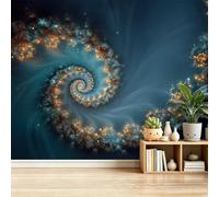 Simple Theme Wall Mural Wallpaper 300 x 210 cm (WxH), Abstract Vortex Starlight Pattern, Blue Gray Poster 3D Wall Mural Photo Wallpaper Decoration for Bedroom Living Room Hallway