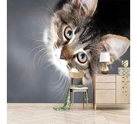 Simple Three Dimensional Animal Kitten Art 3D Wallpaper Easy Install Feature Office Living Room Sofa Bedroom TV Background Wall Decoration-350cm×256cm