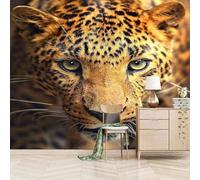 Simple Three Dimensional Animal Leopard Art 3D Wallpaper Premium Textured Silk Study Dining Living Room Bedroom Sofa TV Wall Easy Install-200cm×140cm