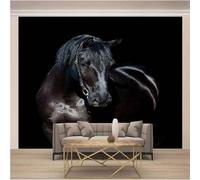 Simple Three Dimensional Black Animal Horse 3D Wallpaper Luxury Home Dining Decor Paste Sofa Living Room The Wall for Bedroom Mural-400cm×280cm