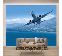 Simple Three Dimensional Blue Sky White Clouds Aeroplane 3D Wallpaper Luxury Home Dining Decor Paste Sofa Living Room The Wall for Bedroom Mural-200cm×140cm