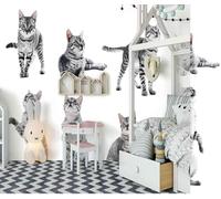 Simple Three Dimensional Grey Animal Kitten 3D Wallpaper Luxury Home Dining Decor Paste Sofa Living Room The Wall for Bedroom Mural-250cm×170cm