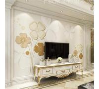 Simple Three Dimensional Sculpture Abstract Four Leaf Clover Leaf 3D Wallpaper Silky Texture Home Study Office Grey Dining Room Sofa Bedroom Living Room TV Backdrop-350cm×256cm