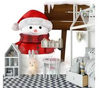 Simple Three Dimensional Snowman Board Art 3D Wallpaper Easy Install Feature Office Living Room Sofa Bedroom TV Background Wall Decoration-150cm×105cm