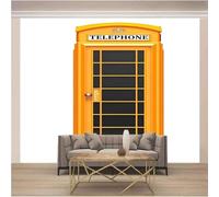 Simple Three Dimensional Telephone Booth Creative Art 3D Wallpaper Luxury Home Dining Decor Paste Sofa Living Room The Wall for Bedroom Mural-400cm×280cm