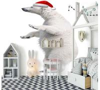 Simple Three Dimensional White Animal Bear 3D Wallpaper Textured Silk Easy Install Living Room Sofa Bedroom Dining Room Home Decoration Wall-350cm×256cm