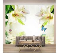 Simple Three Dimensional White Flowers Butterflies 3D Wallpaper Luxury Home Dining Decor Paste Sofa Living Room The Wall for Bedroom Mural-250cm×170cm