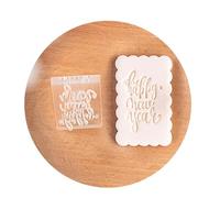 Simple to Use New Year Fondant Molds New Year Pattern Fondant Embosser Molds for Enhancing Your Baking Holiday Baking Tool