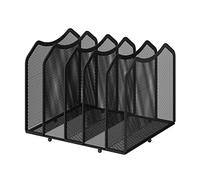 Simple Trending Mesh Desktop File Sorter Organizer, 5-Section Bookshelf for Desk Home Office, Black