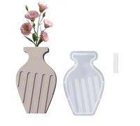 Simple Vase Silicone Molds Planter Home Decors Cement Crafting Sculpture for Making Flowerpot Striped Home Decors Mold