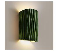 Simple Wall Light,Wave Wall Mounted Sconce,wall Lights for Bedroom,3200k Warm Light,Resin Lampshade,Soft and Even Light,for Living Room, Bedroom, Study Room, Stairwell, Office, Etc.(Color:Green)